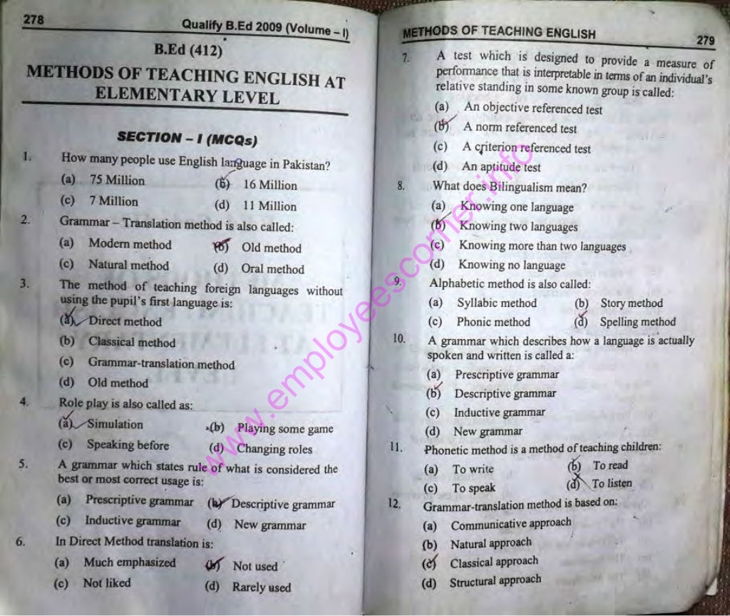 solved mcqs book for educator test