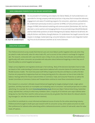 consumer perspectives on online advertising - 2010                                                                        ...