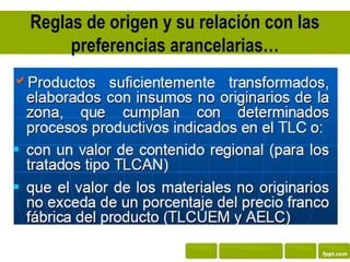 Reglas de origen y su relación con las
     preferencias arancelarias…
 