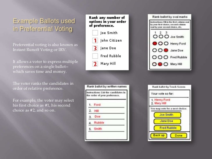 preferential voting example