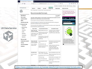 https://www.ukdataservice.ac.uk/manage-data/format/recommended-formats.aspx
 