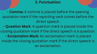BASIC ENGLISH GRAMMAR: DIRECT AND INDIRECT SPEECH | PDF