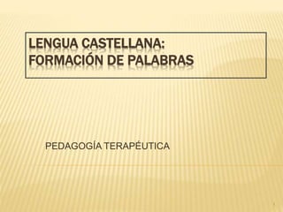 LENGUA CASTELLANA:
FORMACIÓN DE PALABRAS
PEDAGOGÍA TERAPÉUTICA
1
 