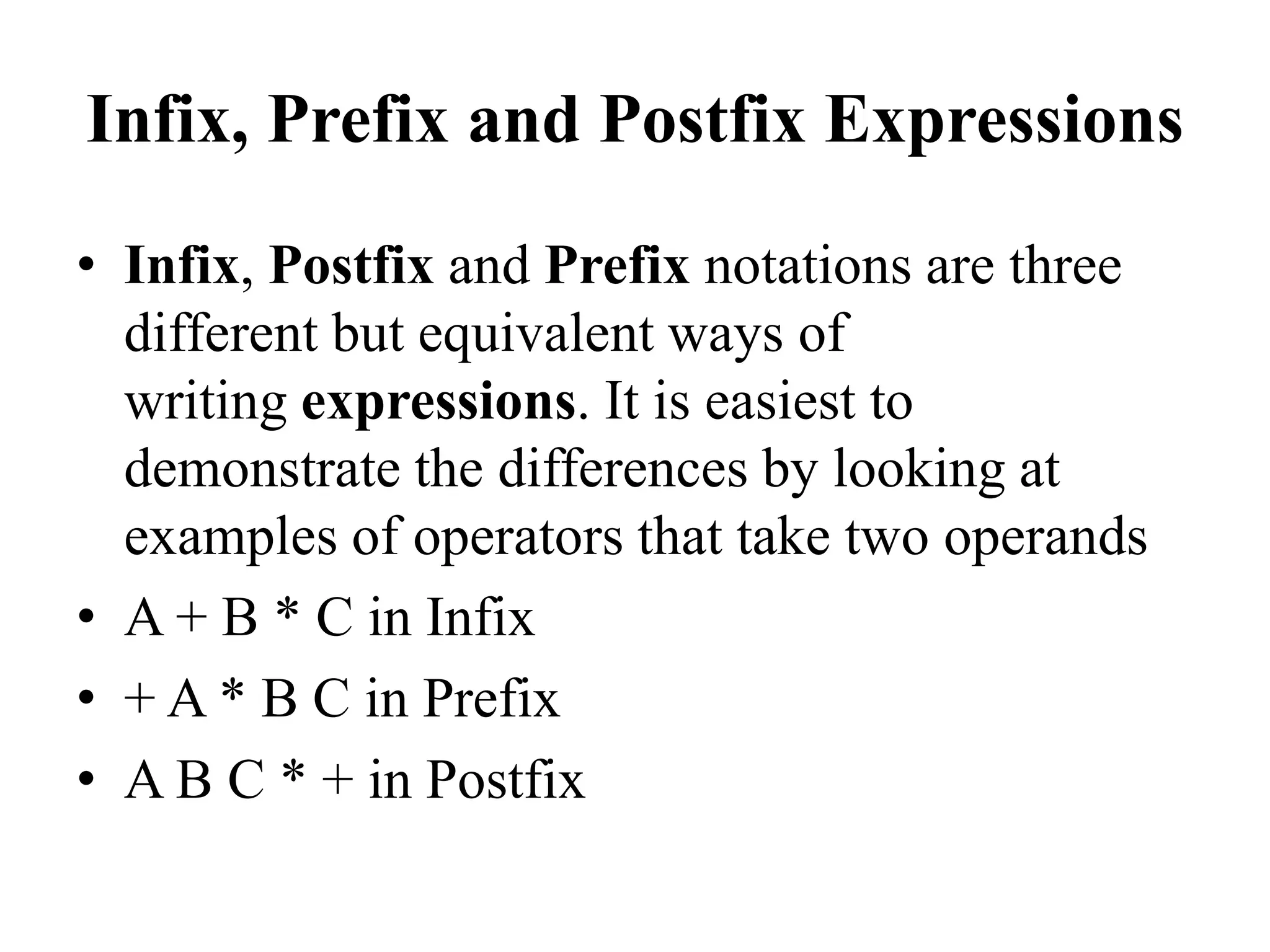 Prefix and PostFIx presentation for DSA .pptx | Programming Languages ...
