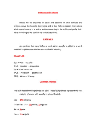 Prefixes and suffixes | PDF