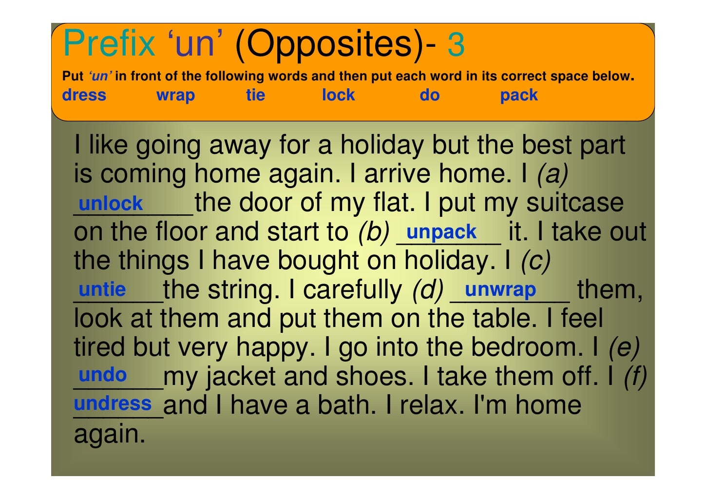 Prefixes Opposites