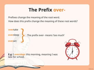 Understanding Verb Prefixes: de-, dis-, mis-, over-, and re- | PPT