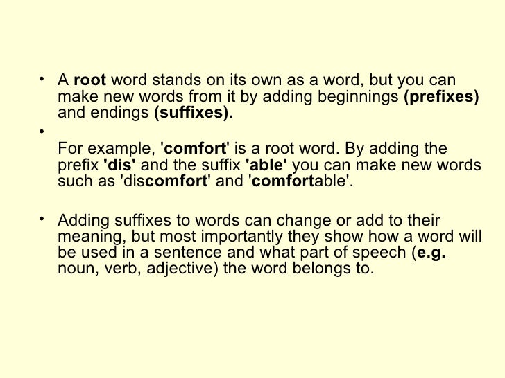 Prefixes Suffixes