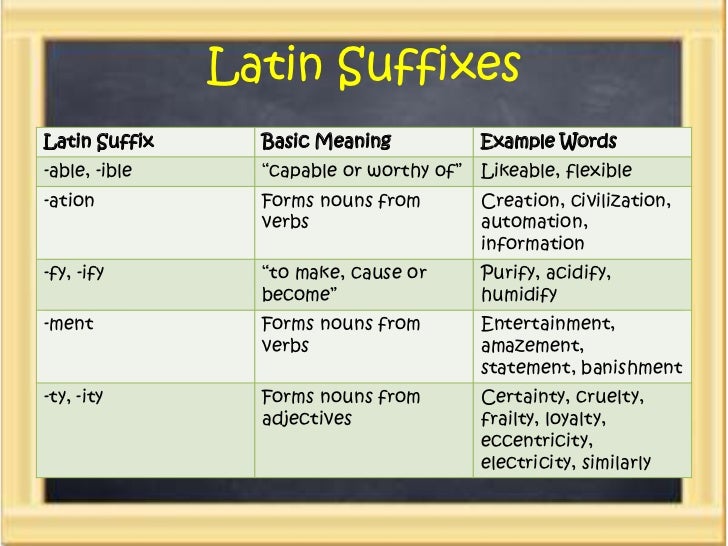 Latin Suffixes And Prefixes 34