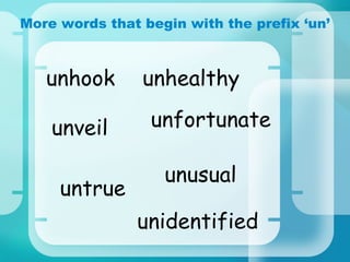 Prefixes un | PPT