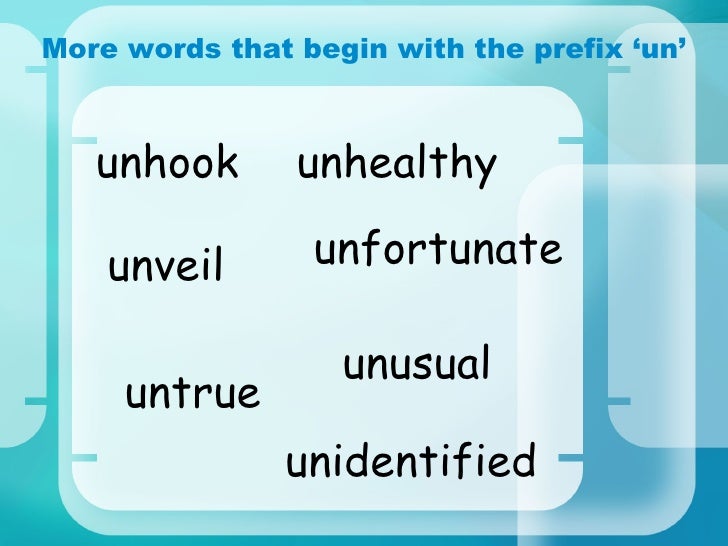 Prefixes un