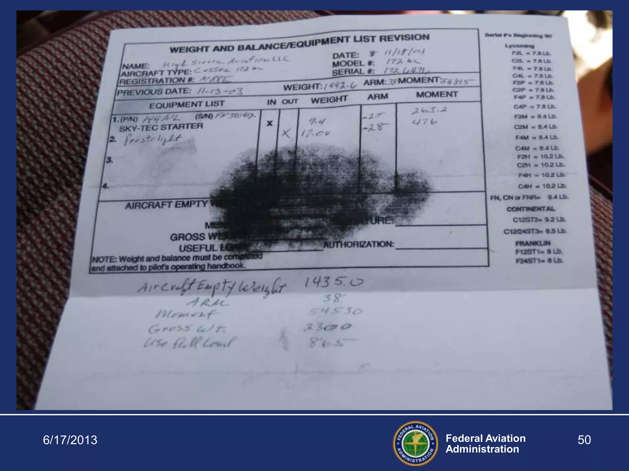 Federal Aviation
Administration
6/17/2013 50
 