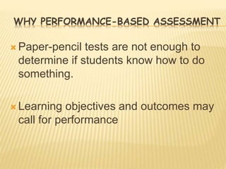 Preformance based assessment | PPTX