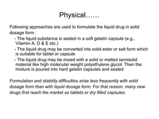 Formulate Liquid (Preformulaion works) | PPT