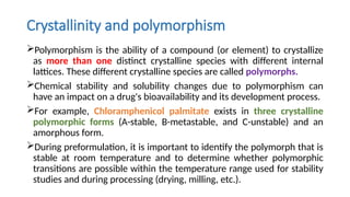 Comprehensive Preformulation in Pharmaceutical Development: Properties ...