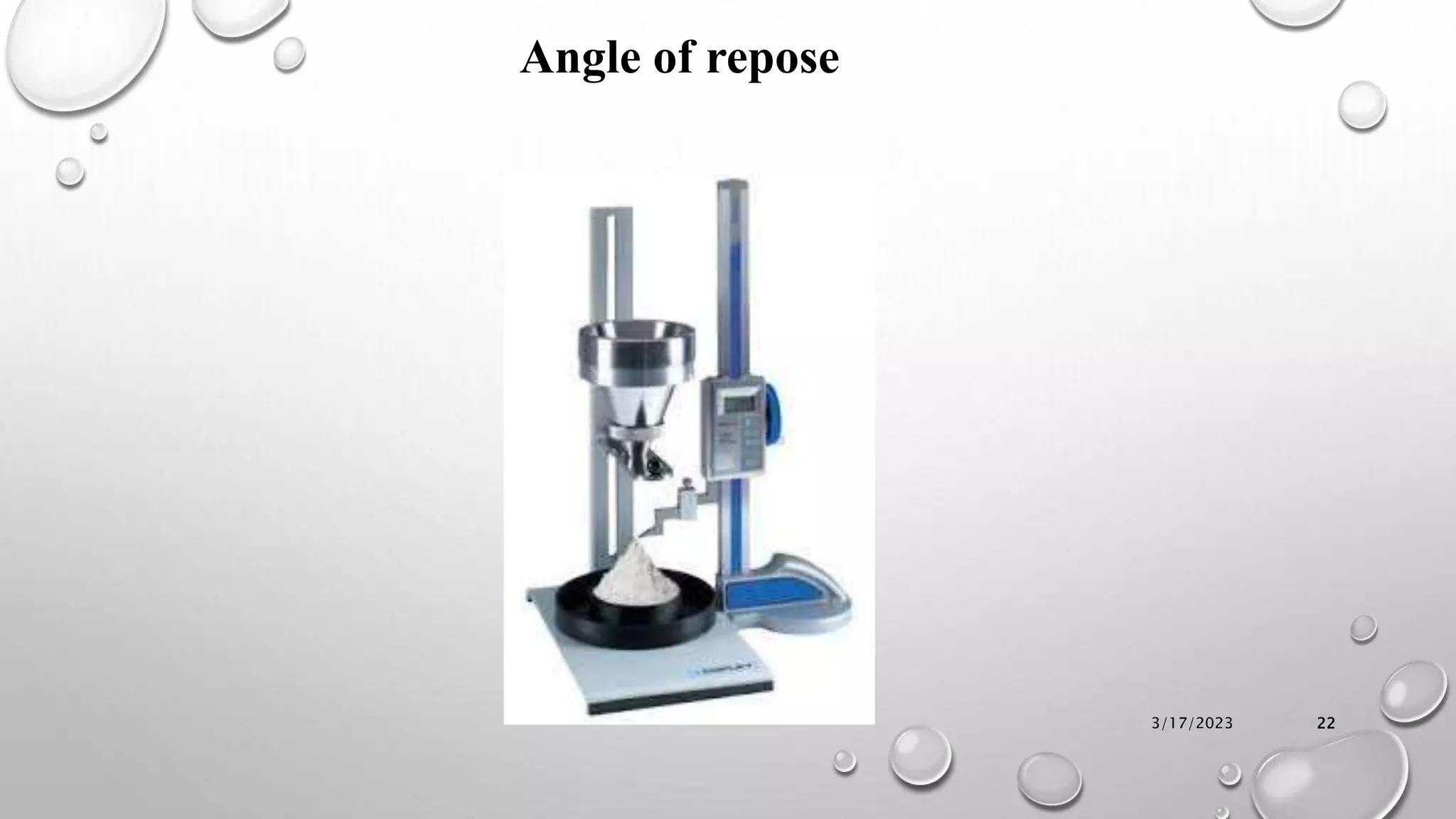 3/17/2023 22
Angle of repose
 