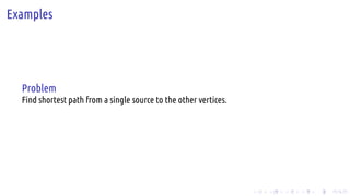 .
.
.
.
.
.
.
.
.
.
.
.
.
.
.
.
.
.
.
.
.
.
.
.
.
.
.
.
.
.
.
.
.
.
.
.
.
.
.
.
Examples
Problem
Find shortest path from a single source to the other vertices.
 