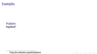 .
.
.
.
.
.
.
.
.
.
.
.
.
.
.
.
.
.
.
.
.
.
.
.
.
.
.
.
.
.
.
.
.
.
.
.
.
.
.
.
Examples
Problem
PageRank7
7
https://en.wikipedia.org/wiki/PageRank
 