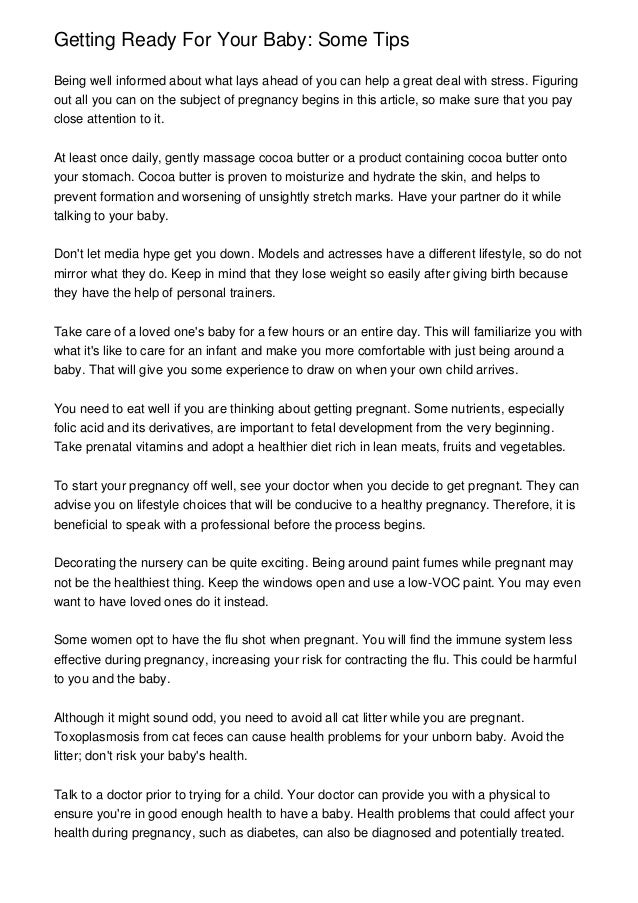 Getting Ready For Your Baby Some Tips