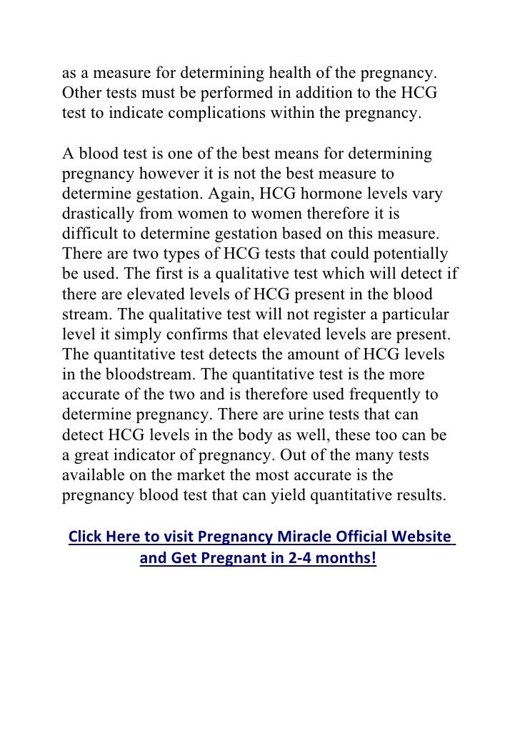 Pregnancy blood test
