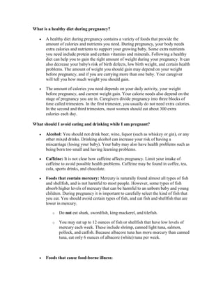 Pregnancy diet | PDF