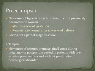  The NHBPEP has recommended that clinicians
consider the diagnosis of preeclampsia in the absence
of proteinuria when any...