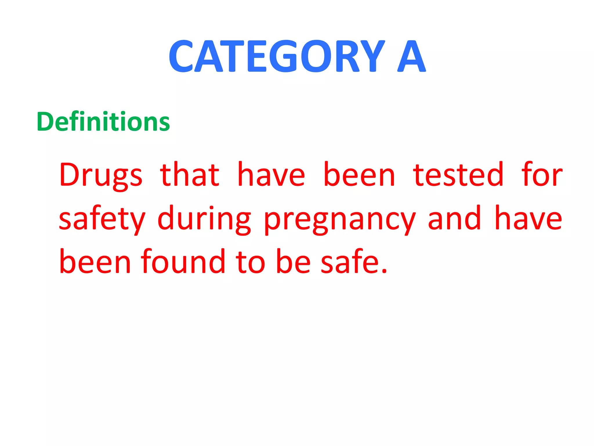 Medication during pregnancy
