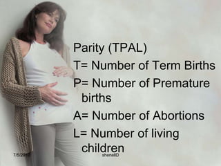 Prenatal VisitSchedule of Visit if no complications:Every 4 weeks, up to 32 weeksEvery 2 weeks from 32-36 weeks (more frequently if problems exist.0Every week from 36-40 weeks7/4/2010shenellD