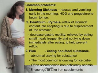 Supine hypotension Syndrome – the woman experience light-headedness, faintness and heart palpitation as the woman lies supine, the weight of uterus presses the vena cava, obstruction  to the blood flow.7/4/2010shenellD