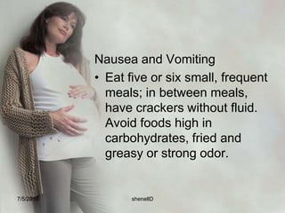 Urinary System Increased urinary frequency on the first and third trimester because of pressure on bladderGlomerular filtration rate increased 50%7/4/2010shenellD