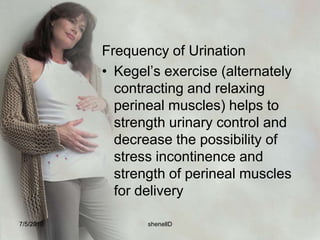 Endocrine System Thyroid activity in increasedHCG reaches a peak in the third monthSecretions of oxytocin which stimulates uterine contractions coupled with the drop in progesterone brings about laborUterine contractions increase in frequency and intensity culminating in fetal expulsion7/4/2010shenellD
