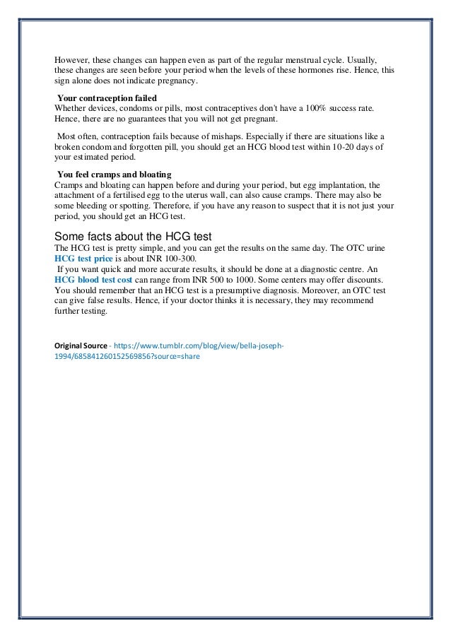 Pregnancy Tests Four Signs You Should Take An HCG Test pdf