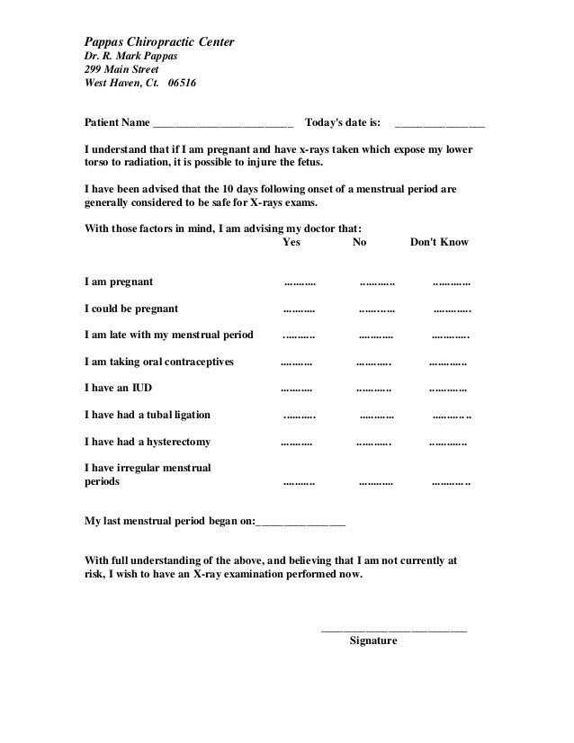 Pregnant Patient Form