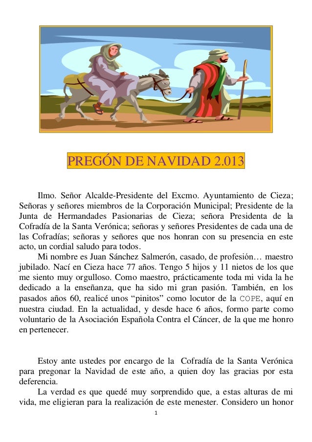 Pregón de navidad. texto