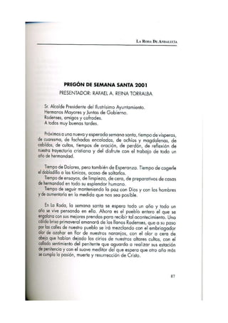 Pregón 2001 JOSÉ ANTONIO TORRALBA GARCÍA