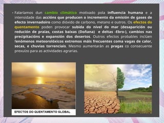 2º BACH. Repercusións ambientais da acción humana: contaminación; quecemento global; pegada ecolóxica