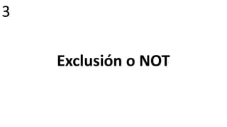 Exclusión o NOT
3
 