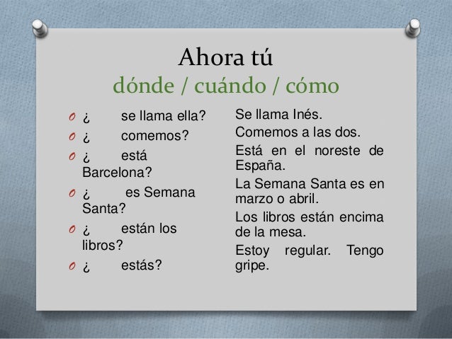 Preguntar en español