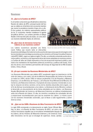 PREGUNTAS SOBRE EL APEC - PERÚ 2008