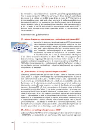 PREGUNTAS SOBRE EL APEC - PERÚ 2008