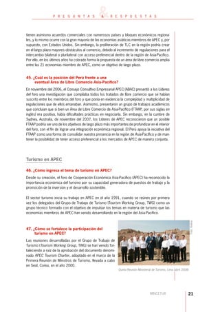 PREGUNTAS SOBRE EL APEC - PERÚ 2008
