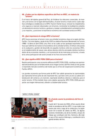 PREGUNTAS SOBRE EL APEC - PERÚ 2008