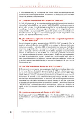 PREGUNTAS SOBRE EL APEC - PERÚ 2008