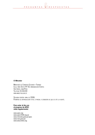 PREGUNTAS SOBRE EL APEC - PERÚ 2008
