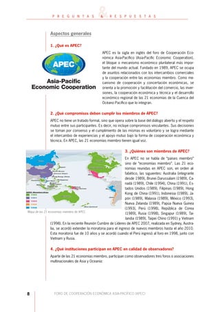 PREGUNTAS SOBRE EL APEC - PERÚ 2008