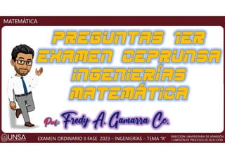 Prof.: Fredy A. Gamarra Cc.
 