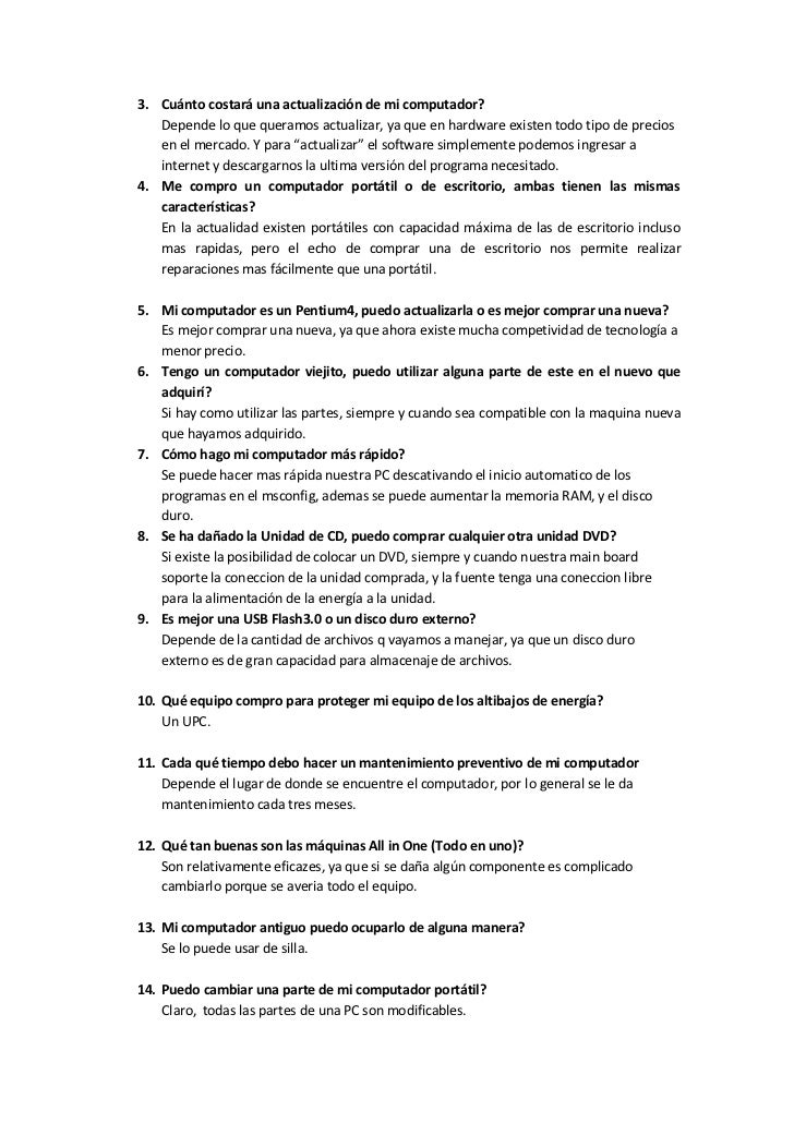 preguntas con no preguntas curso mantenimiento de computadoras preguntas con no preguntas curso mantenimiento de computadoras