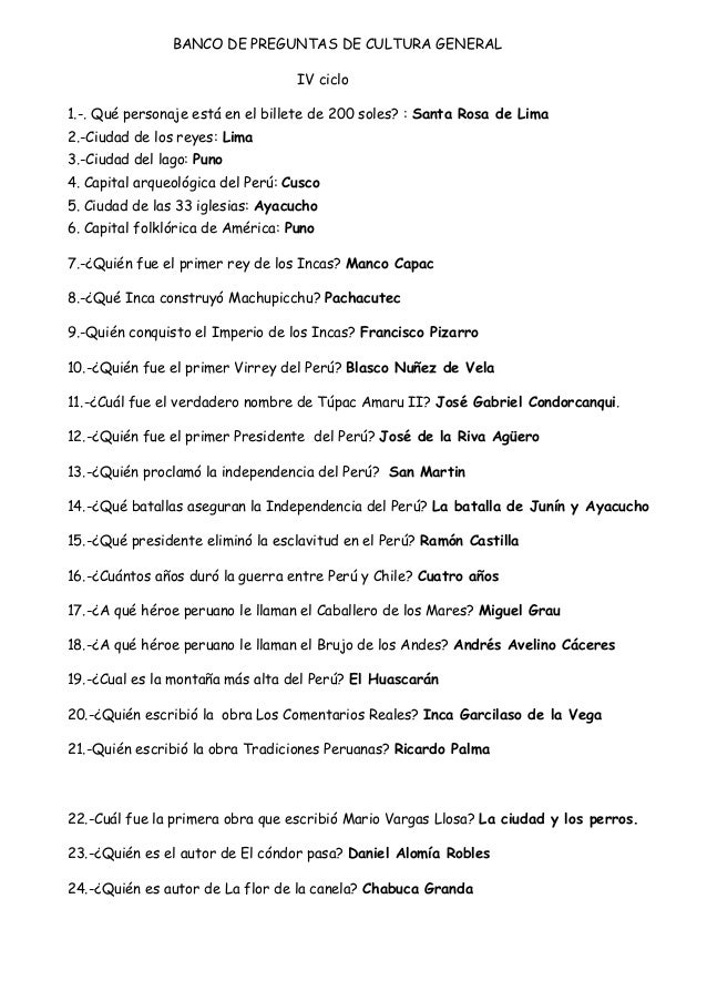 preguntas de cultura general iv ciclo 1 preguntas de cultura general iv ciclo 1