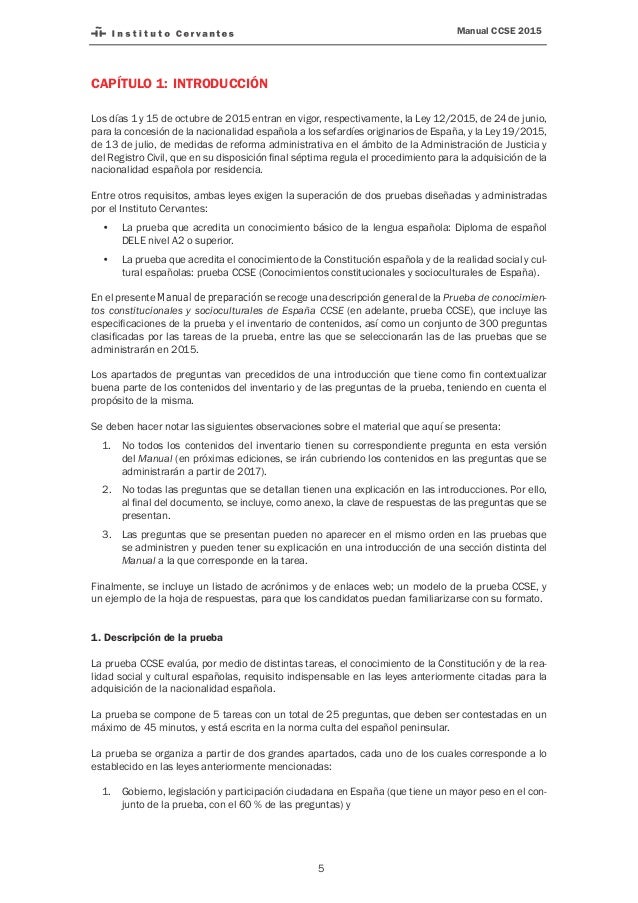 Preguntas Y Respuestas Examen De Nacionalidad Espanola