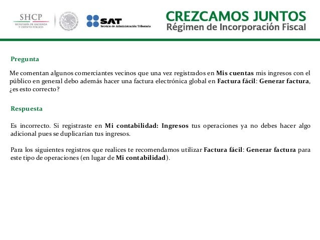 preguntas frecuentes de regimen de incorporacion fiscal mexico